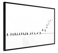 Affiche Murale Encadrée "Birds on a Wire" 90 x 60 cm Noir Multicolore G