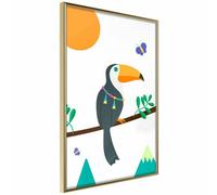Affiche Murale Encadrée Fairy-Tale Toucan - Or