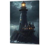 Affiche phare - Peinture décorative - Décoration murale - Papier peint - 20x30 cm - Couleurs multiples