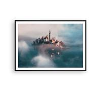 Affiche Poster 100x70cm Tableaux Image Photo Alpes Bled Église Wall Art