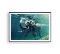Affiche Poster 100x70cm Tableaux Image Photo éléphant animal eau Wall Art