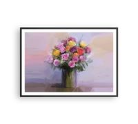 Affiche Poster 100x70cm Tableaux Image Photo Fleurs Vase Graphiques Wall Art