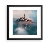 Affiche Poster 30x30cm Tableaux Image Photo Alpes Bled Église Wall Art