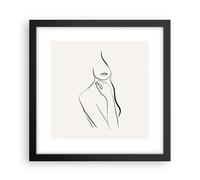 Affiche Poster 30x30cm Tableaux Image Photo Femme Croquis Dessin Wall Art