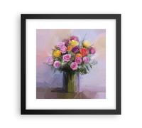 Affiche Poster 30x30cm Tableaux Image Photo Fleurs Vase Graphiques Wall Art