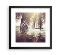 Affiche Poster 30x30cm Tableaux Image Photo mer palmier eau Wall Art Decoration