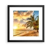 Affiche Poster 30x30cm Tableaux Image Photo plage mer palmier Wall Art