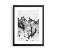 Affiche Poster 30x40cm Tableaux Image Photo Alpes Neige Monochrome Wall Art