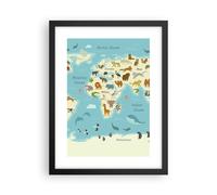 Affiche Poster 30x40cm Tableaux Image Photo Animaux Le Monde Carte Wall Art