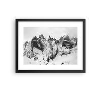 Affiche Poster 40x30cm Tableaux Image Photo Alpes Neige Monochrome Wall Art