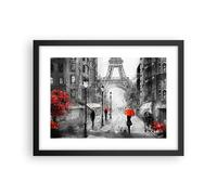 Poster Cadre Noir 40x30 cm Affiche Architecture Noir et Blanc - 3942 - P2B | Paris Ville Maison Poster Mural Moderne Décoratif Art Mural Impression d'Art Salon Chambre Cuisine Tableau Décoration ARTTOR