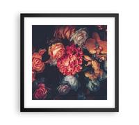 Affiche Poster 40x40cm Tableaux Image Photo Bouquet Fleurs Roses Wall Art