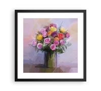 Affiche Poster 40x40cm Tableaux Image Photo Fleurs Vase Graphiques Wall Art