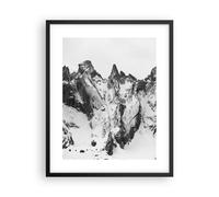 Affiche Poster 40x50cm Tableaux Image Photo Alpes Neige Monochrome Wall Art
