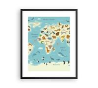 Affiche Poster 40x50cm Tableaux Image Photo Animaux Le Monde Carte Wall Art