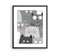 Affiche Poster 40x50cm Tableaux Image Photo Kittys animaux illustration Wall Art