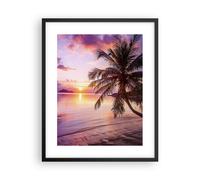 Affiche Poster 40x50cm Tableaux Image Photo plage mer palmier Wall Art