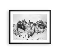 Affiche Poster 50x40cm Tableaux Image Photo Alpes Neige Monochrome Wall Art
