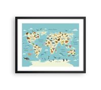 Affiche Poster 50x40cm Tableaux Image Photo Animaux Le Monde Carte Wall Art