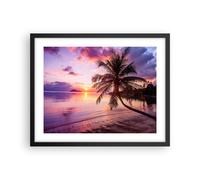 Affiche Poster 50x40cm Tableaux Image Photo plage mer palmier Wall Art