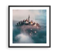 Affiche Poster 50x50cm Tableaux Image Photo Alpes Bled Église Wall Art