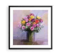 Affiche Poster 50x50cm Tableaux Image Photo Fleurs Vase Graphiques Wall Art