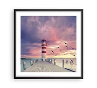 Affiche Poster 50x50cm Tableaux Image Photo Lanterne Mer Côte Wall Art