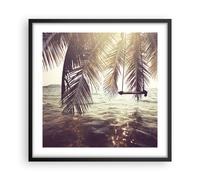 Affiche Poster 50x50cm Tableaux Image Photo mer palmier eau Wall Art Decoration