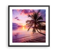 Affiche Poster 50x50cm Tableaux Image Photo plage mer palmier Wall Art