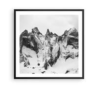 Affiche Poster 60x60cm Tableaux Image Photo Alpes Neige Monochrome Wall Art