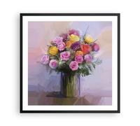 Affiche Poster 60x60cm Tableaux Image Photo Fleurs Vase Graphiques Wall Art