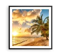 Affiche Poster 60x60cm Tableaux Image Photo plage mer palmier Wall Art