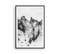 Affiche Poster 61x91cm Tableaux Image Photo Alpes Neige Monochrome Wall Art