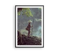 Affiche Poster 61x91cm Tableaux Image Photo Asie Garçon Chute D'Eau Wall Art