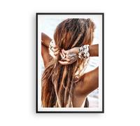 Affiche Poster 61x91cm Tableaux Image Photo Cheveux Femme Plage Wall Art