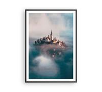 Affiche Poster 70x100cm Tableaux Image Photo Alpes Bled Église Wall Art