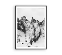 Affiche Poster 70x100cm Tableaux Image Photo Alpes Neige Monochrome Wall Art