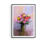 Affiche Poster 70x100cm Tableaux Image Photo Fleurs Vase Graphiques Wall Art