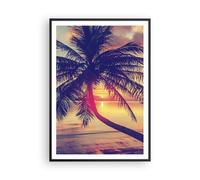Affiche Poster 70x100cm Tableaux Image Photo mer plage palmier Wall Art