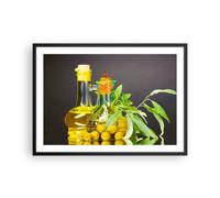 Affiche Poster 70x50cm Tableaux Image Photo Bouteille pot olive huile Wall Art