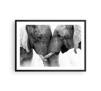 Affiche Poster 70x50cm Tableaux Image Photo Éléphants Safari Bond Wall Art