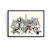 Poster Cadre Noir 70x50 cm Affiche Architecture Personnes - 3599 - P2B