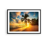 Affiche Poster 70x50cm Tableaux Image Photo mer plage palmier Wall Art