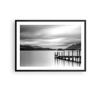 Affiche Poster 70x50cm Tableaux Image Photo Noir Et Blanc Paysage Lac Wall Art