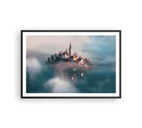 Affiche Poster 91x61cm Tableaux Image Photo Alpes Bled Église Wall Art