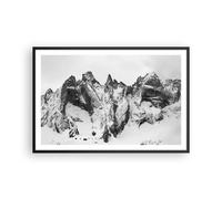 Affiche Poster 91x61cm Tableaux Image Photo Alpes Neige Monochrome Wall Art