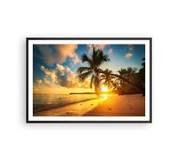 Affiche Poster 91x61cm Tableaux Image Photo mer plage palmier Wall Art