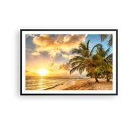 Affiche Poster 91x61cm Tableaux Image Photo plage mer palmier Wall Art