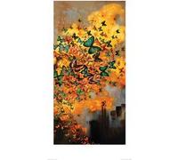 Affiche Poster Lily Greenwood Butterflies On Ochres and Grey ART PRINT 50x100cm