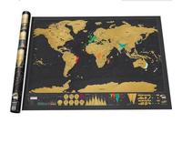 Affiche-Poster-Stickers Carte du Monde à Gratter (88x52 Cm)